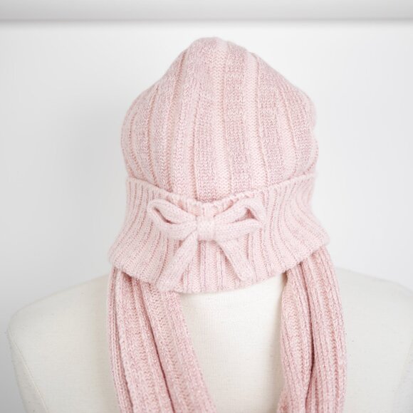 KATE SPADE New York Women's English Rose Metallic Rib Knit Scarf and Hat Set - Picture 2 of 12